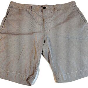 Banana Republic Aiden Shorts Mens 35 Blue White Stripe Cotton Summer Casual
